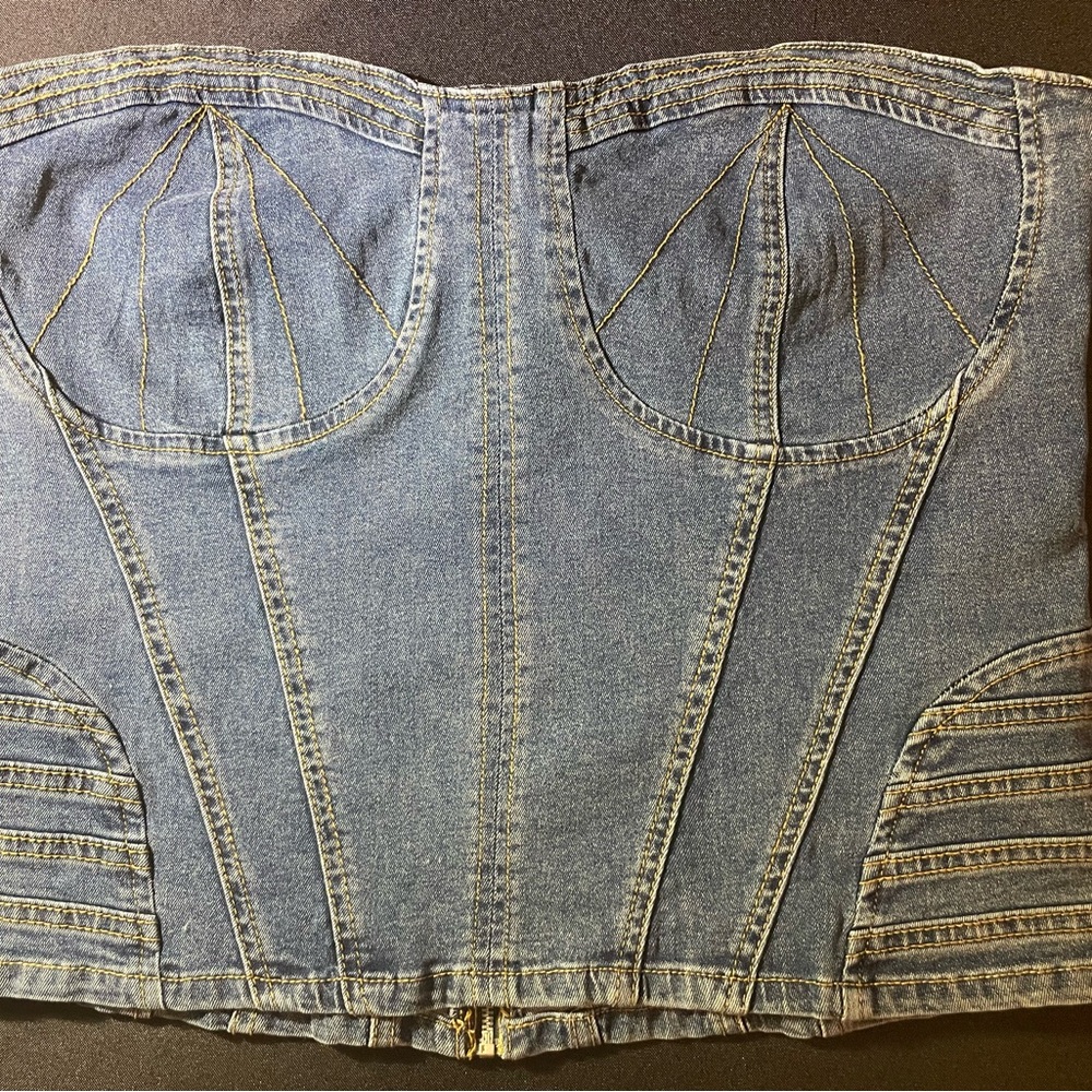 Fashion Nova Denim Corset Top
